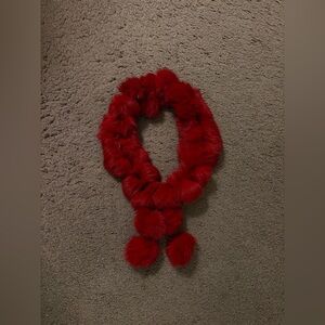 Luxurious Red Fur Scarf